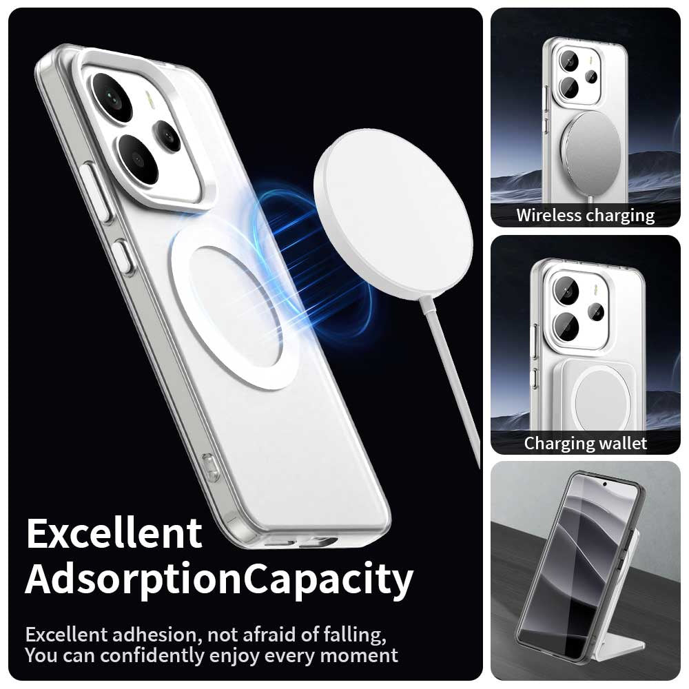 Custodia MagSafe per Xiaomi Redmi Note 14 5G, Techsuit, CandyCase, Bianca