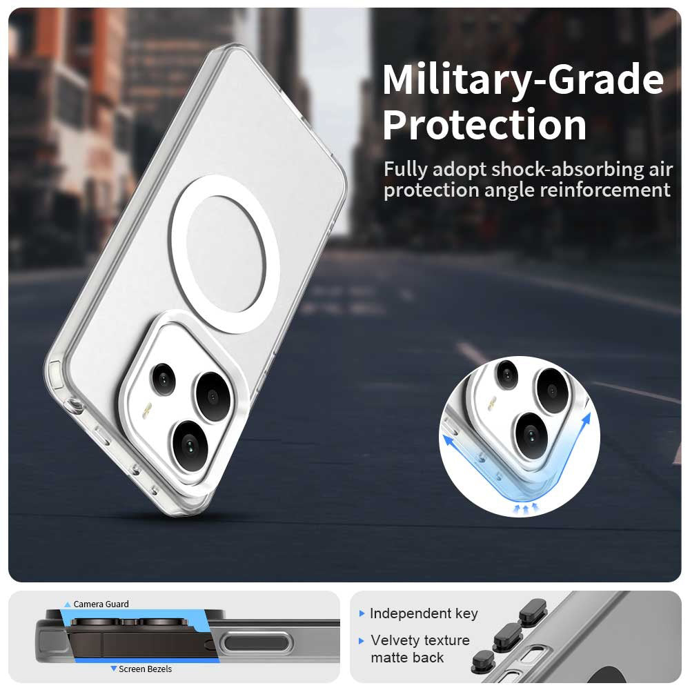 Custodia MagSafe per Xiaomi Redmi Note 14 5G, Techsuit, CandyCase, Bianca
