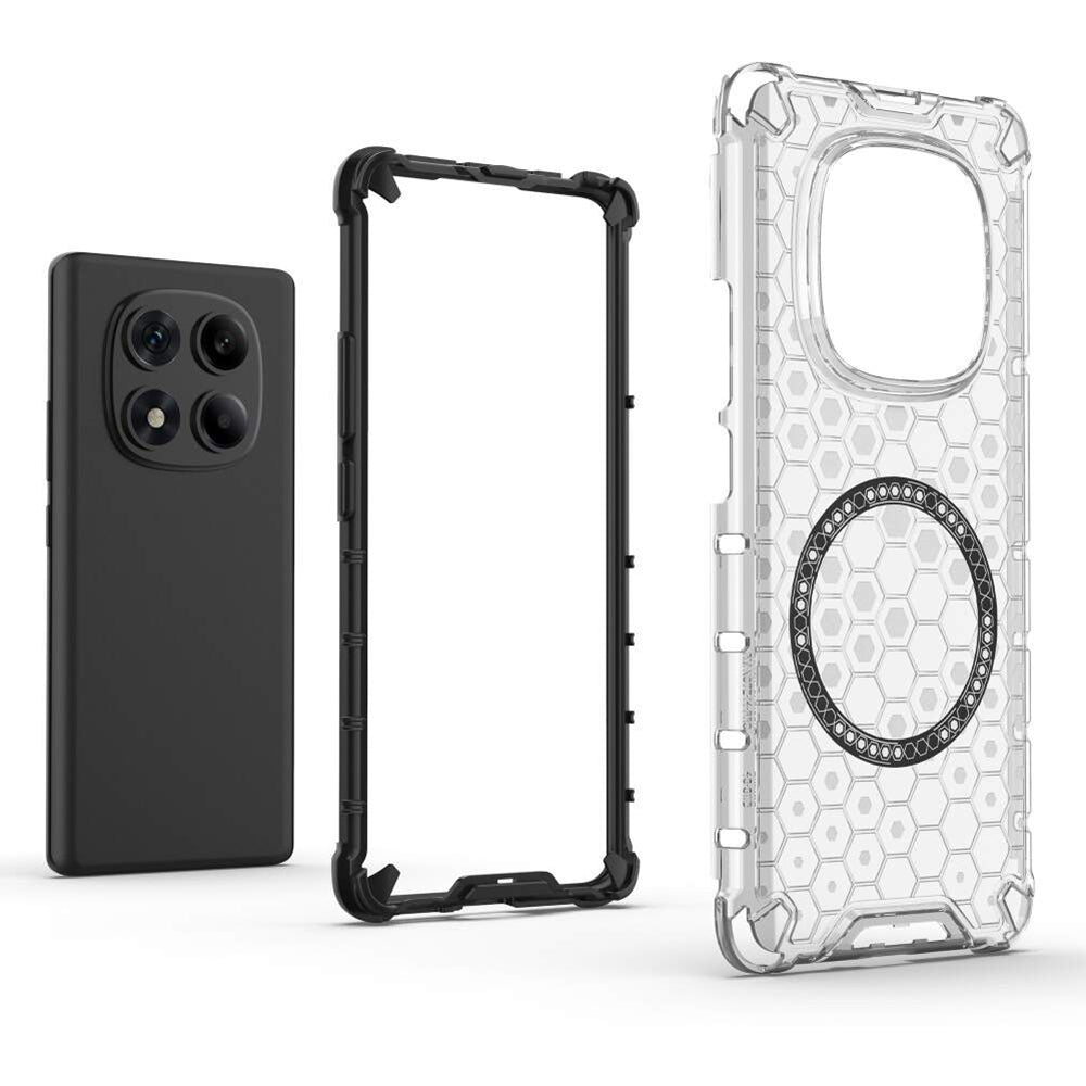 Custodia MagSafe per Xiaomi Redmi Note 14 Pro 4G, Techsuit, HoneyComb Shield, Nera