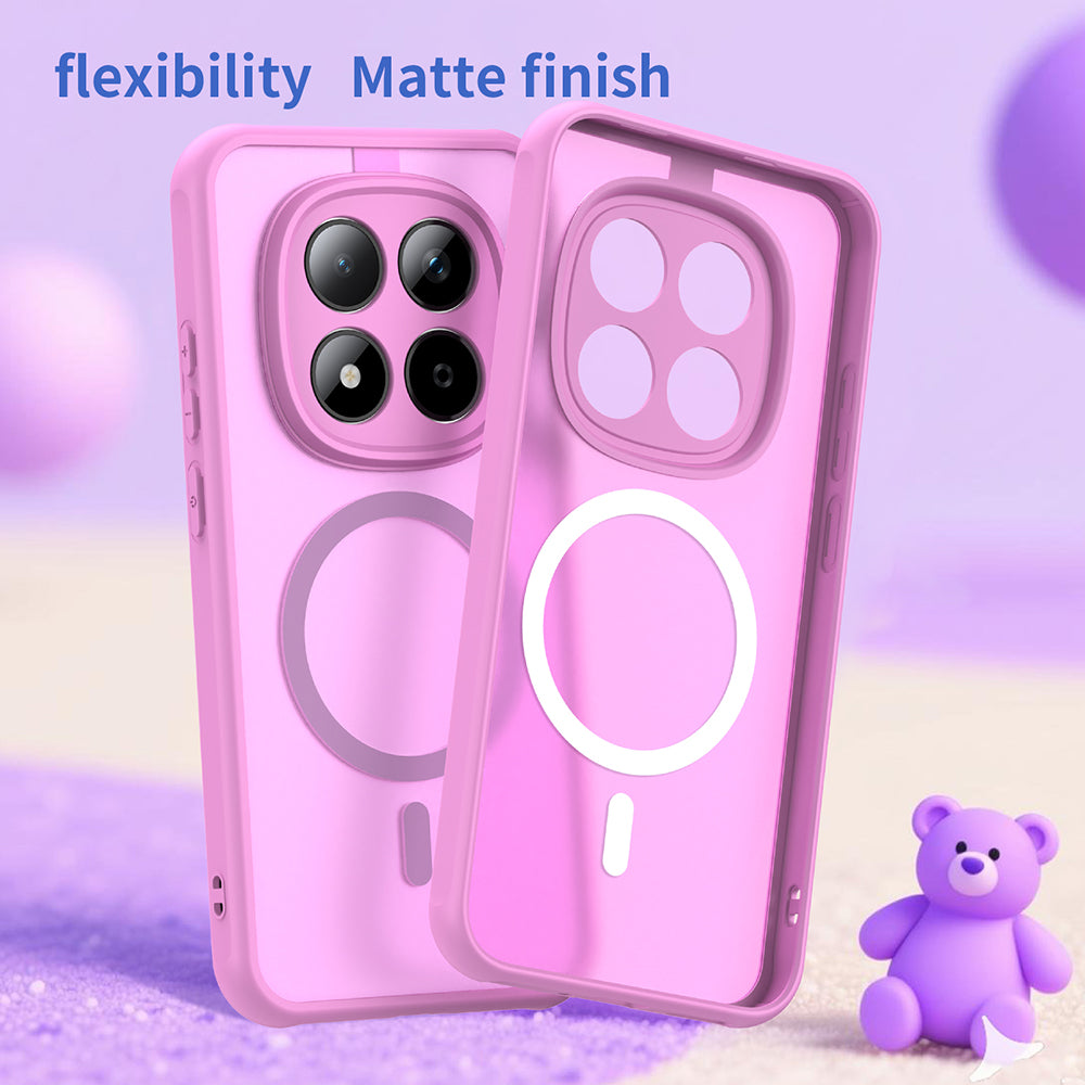 Custodia MagSafe per Xiaomi Redmi Note 15 Pro 5G, Techsuit, HaloFrost II, Rosa