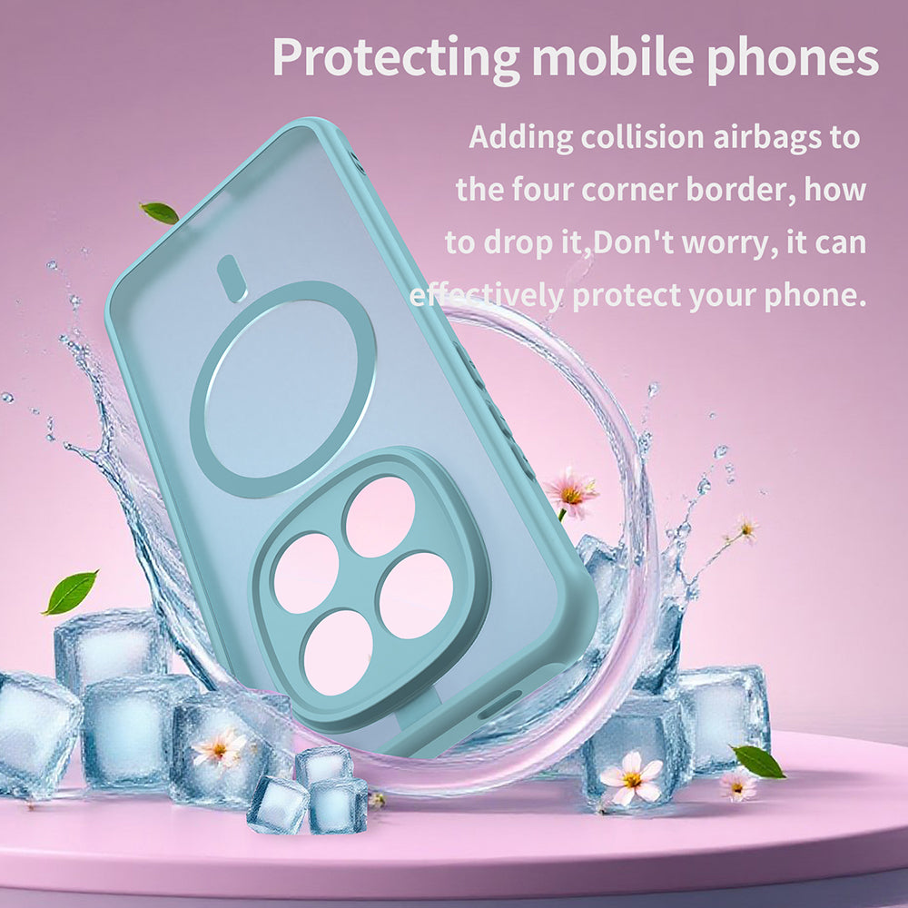 Custodia MagSafe per Xiaomi Redmi Note 15 Pro 5G, Techsuit, HaloFrost II, Verde Chiaro