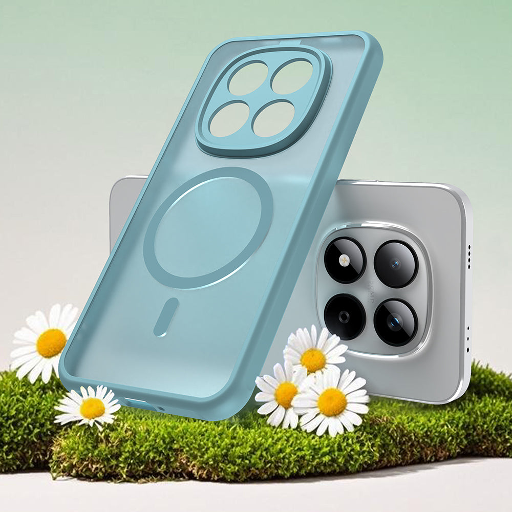 Custodia MagSafe per Xiaomi Redmi Note 15 Pro 5G, Techsuit, HaloFrost II, Verde Chiaro