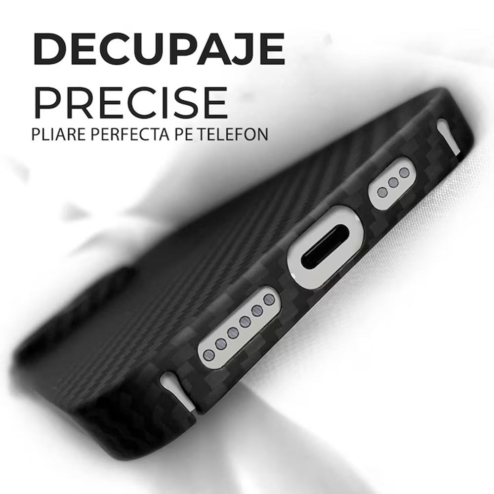 Custodia MagSafe per Apple iPhone 17 Air, Techsuit, Fibra di Aramide, Nera