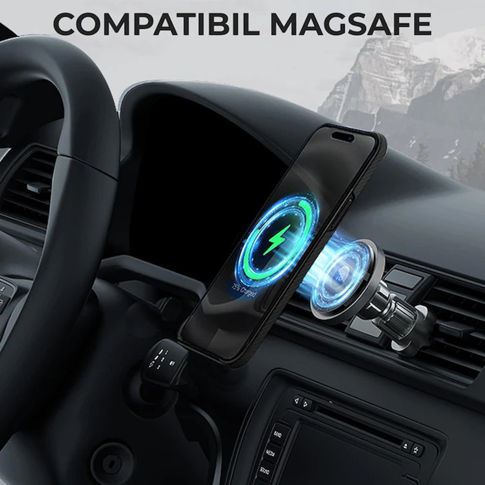 Custodia MagSafe per Apple iPhone 17 Air, Techsuit, Fibra di Aramide, Nera