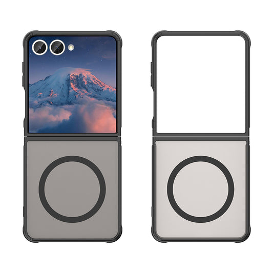 Custodia MagSafe per Samsung Galaxy Z Flip7 F766, Techsuit, HaloFrost II, Nera