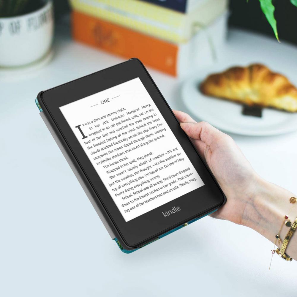 Custodia per Amazon Kindle Paperwhite 5 pollici, Techsuit, SmartCover, Nera