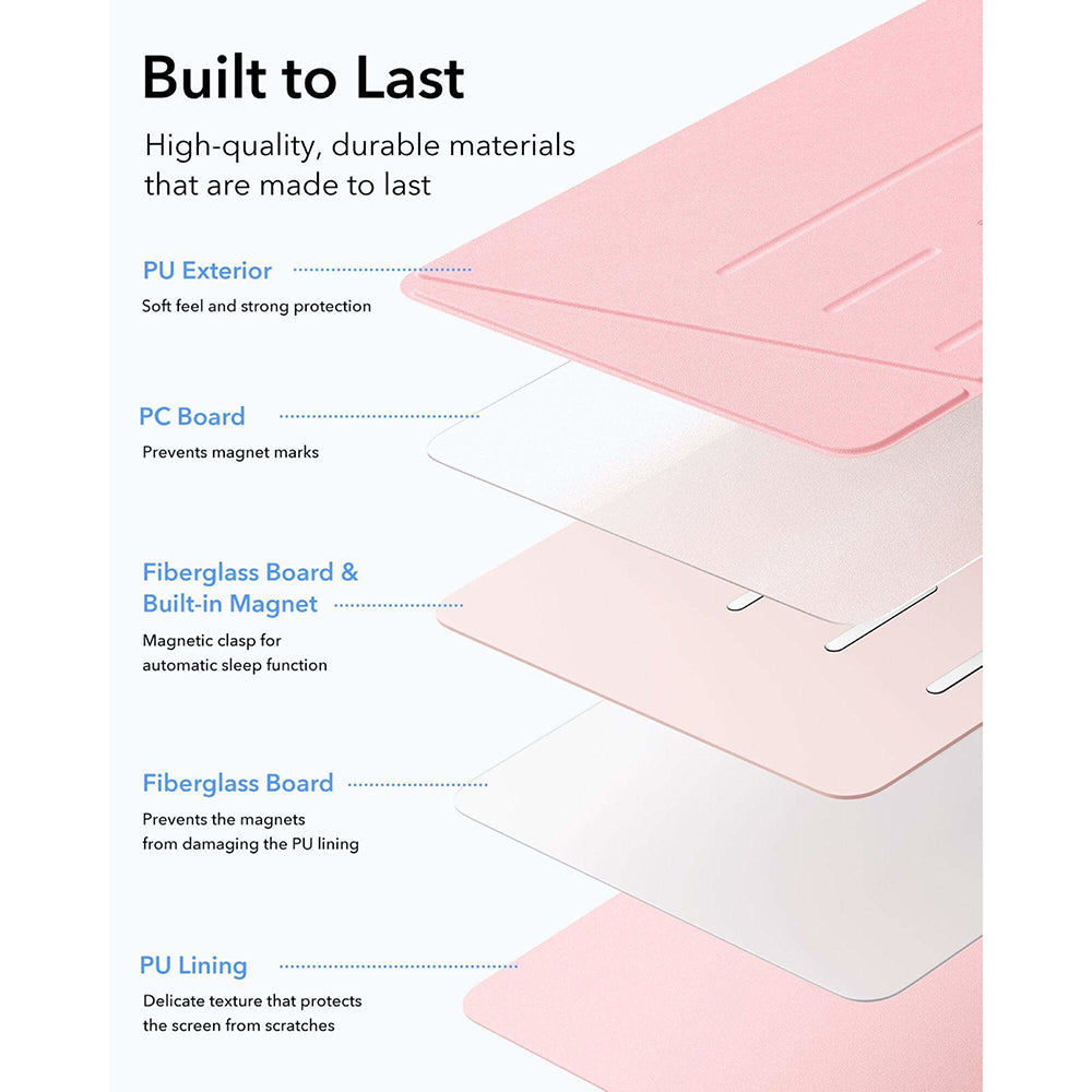 Custodia per Apple iPad (2025) / (2022), ESR, Flip Hybrid, Rosa