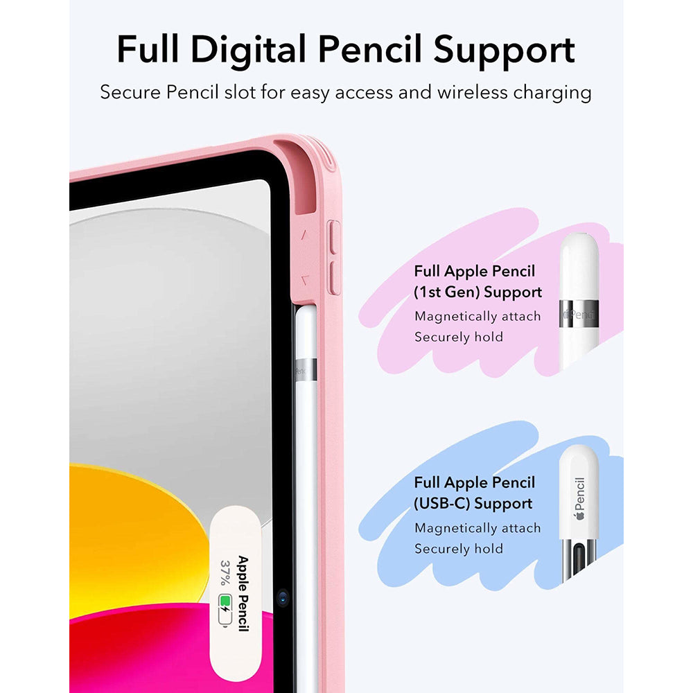 Custodia per Apple iPad (2025) / (2022), ESR, Flip Hybrid, Rosa