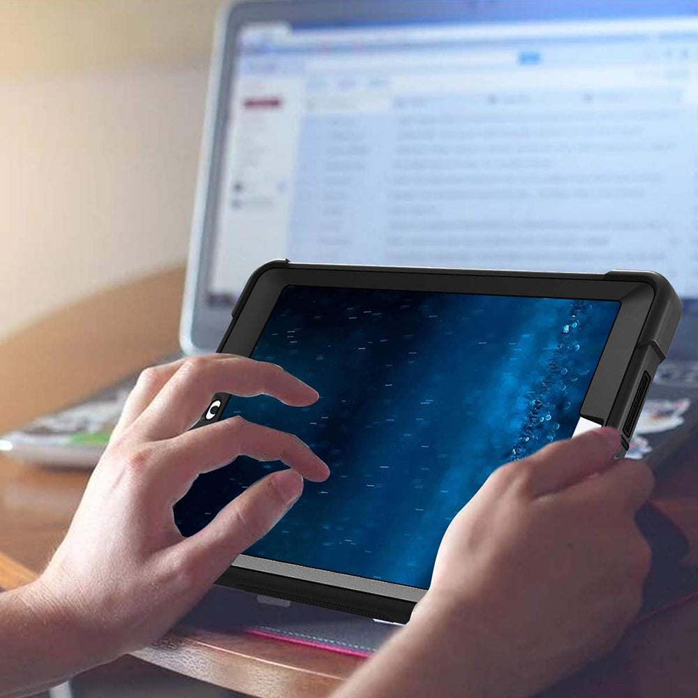 Custodia per Apple iPad 9.7 (2018) / 9.7 (2017), Techsuit, Rugged TabShell, Nera