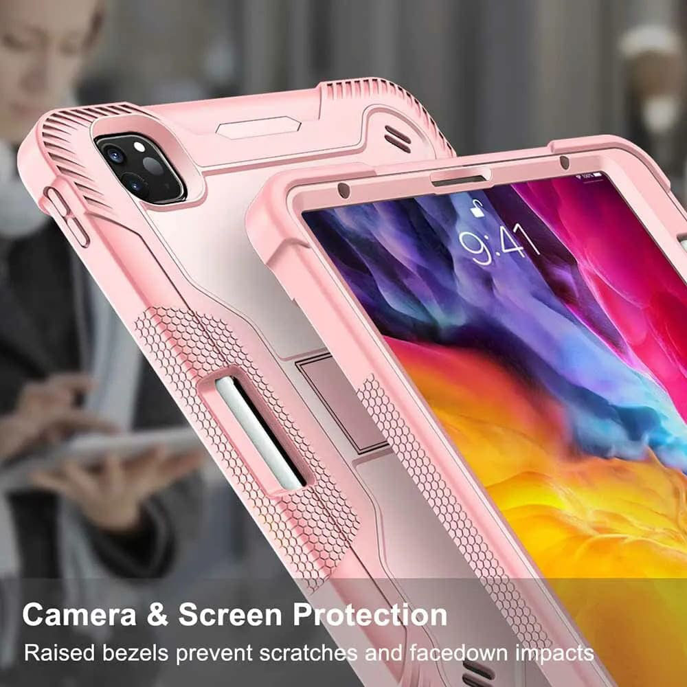 Custodia per Apple iPad Pro 11 (2024), Techsuit, Rugged TabShell, Rosa