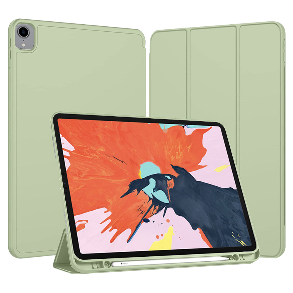 Custodia per Apple iPad Pro 12.9 (2022) / Pro 12.9 (2021) / Pro 12.9 (2020) / Pro 12.9 (2018), Techsuit, Flex Trifold, Verde Matcha