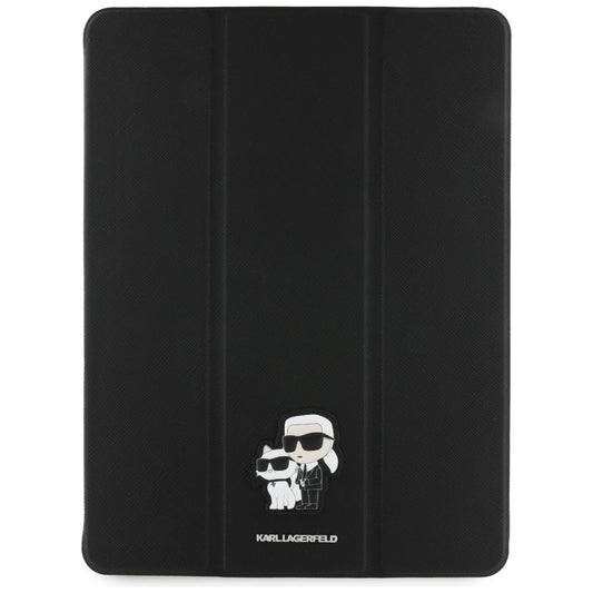 Custodia per Apple iPad Pro 13 (2024), Karl Lagerfeld, Saffiano Karl & Choupette, Nera.