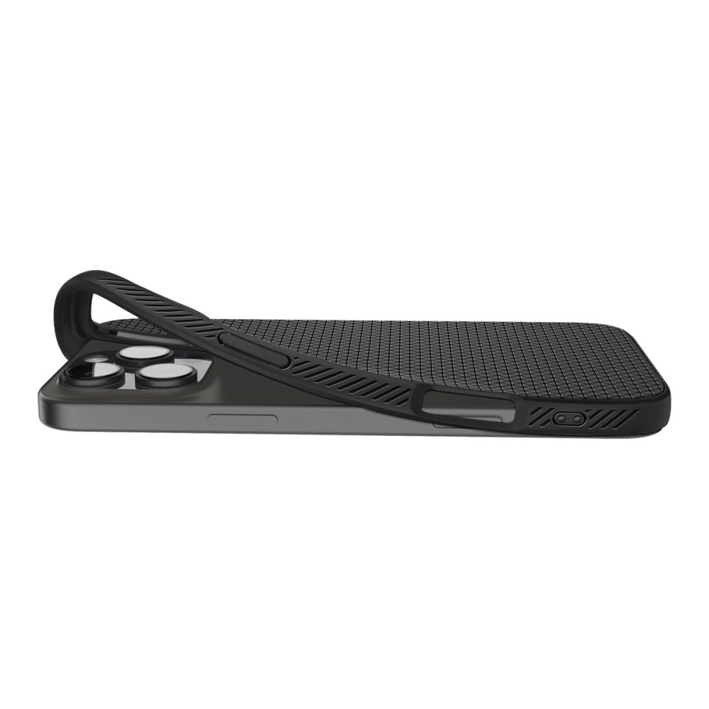 Custodia per Apple iPhone 16 Pro, Spigen, Liquid Air Matte, Nero ACS08117