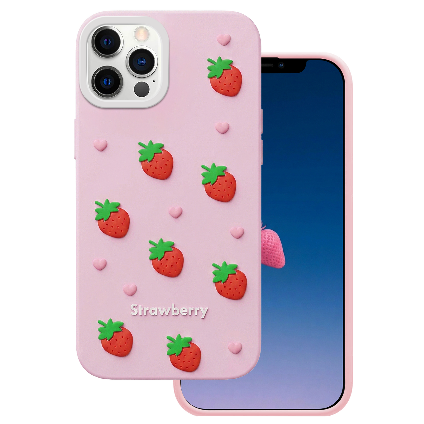 Custodia per Apple iPhone 15 Pro / 14 Pro, OEM, Strawberry, Rosa