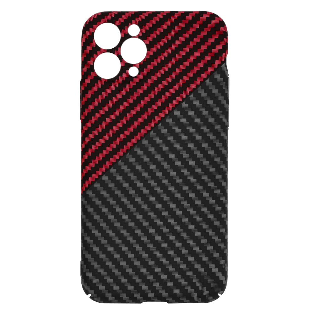 Custodia per Apple iPhone 11 Pro, Techsuit, Carbonite FiberShell, Nero Rosso