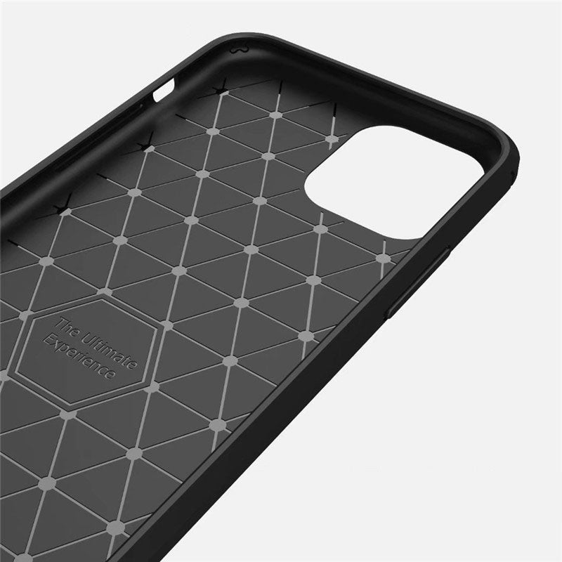 Custodia per Apple iPhone 11, Techsuit, Carbonio, Nera