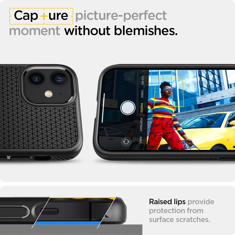 Custodia per Apple iPhone 12 / 12 Pro, Spigen, Liquid Air, Nera