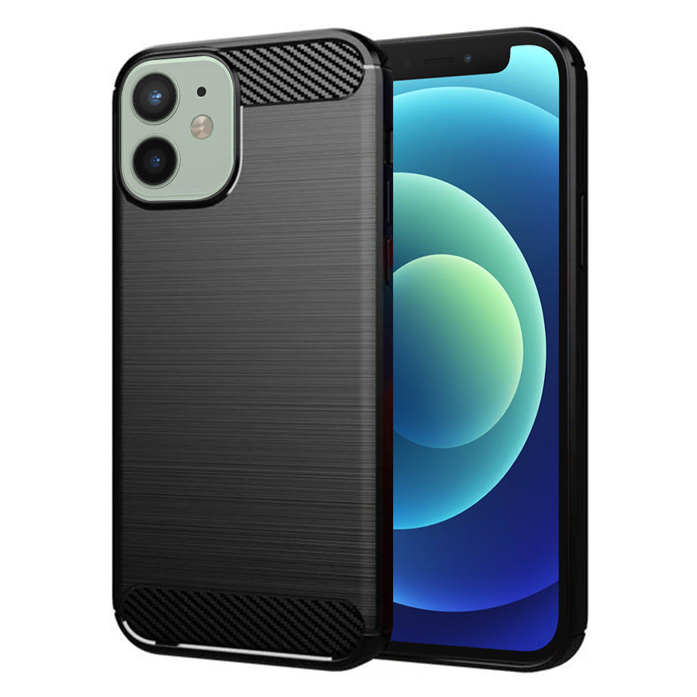 Custodia per Apple iPhone 12 mini, Techsuit, Carbonio, Nera