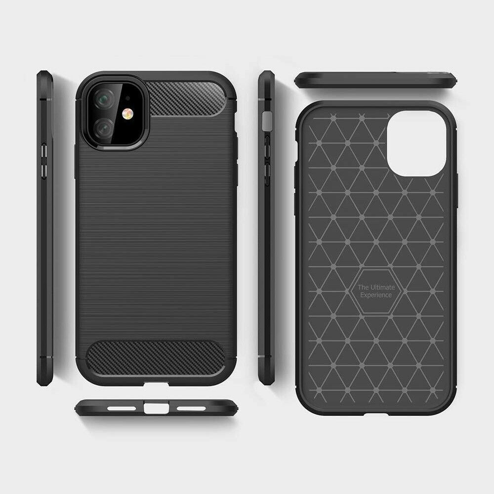 Custodia per Apple iPhone 12 mini, Techsuit, Carbonio, Nera