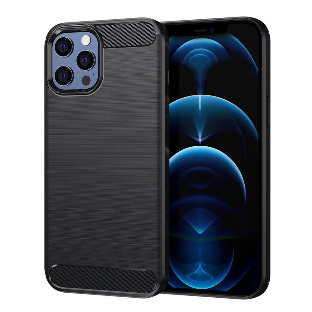 Custodia per Apple iPhone 12 Pro Max, Techsuit, Carbonio, Nera
