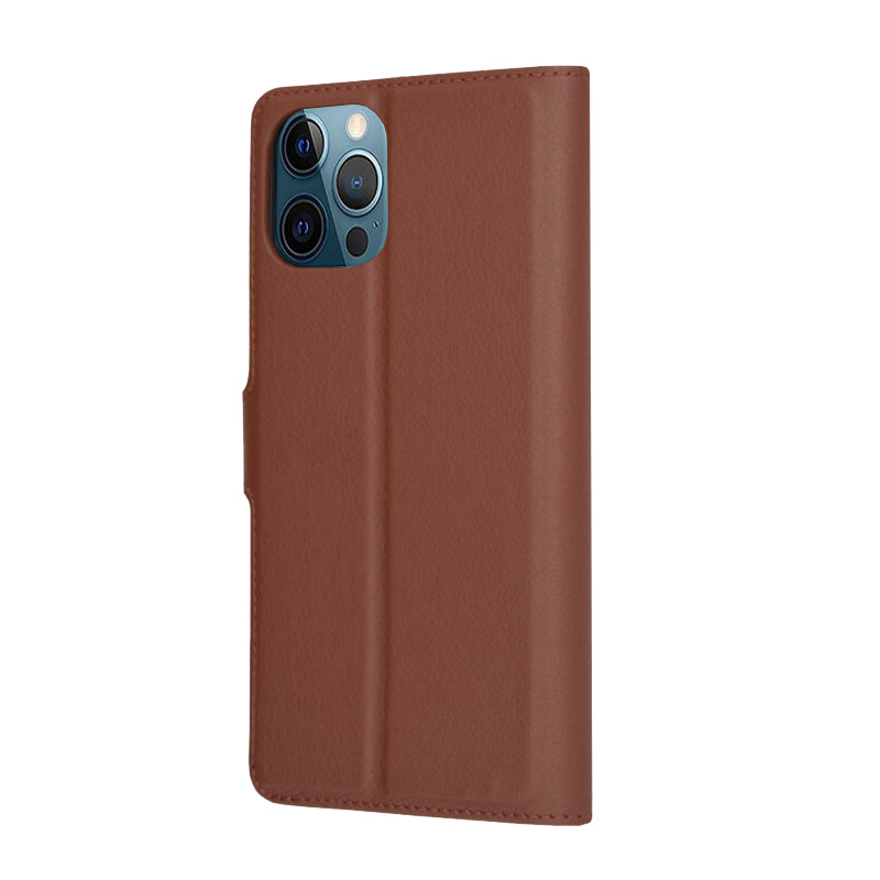 Custodia per Apple iPhone 12 Pro Max, Techsuit, Leather Folio, Marrone