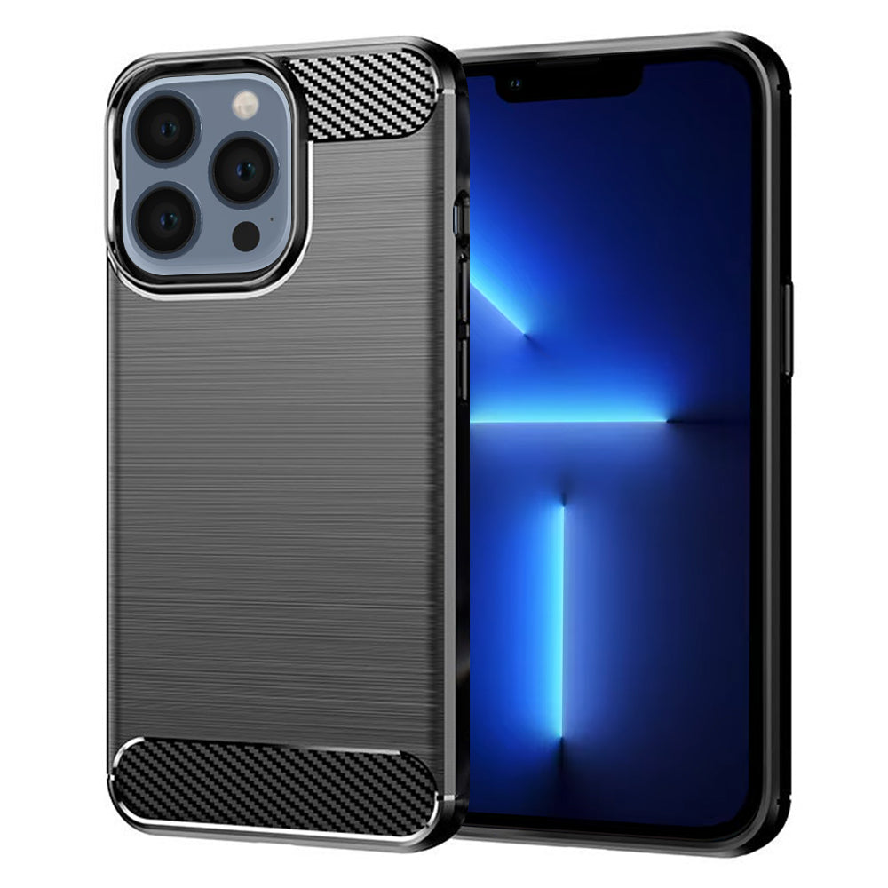 Custodia per Apple iPhone 13 Pro Max, Techsuit, Carbonio, Nera