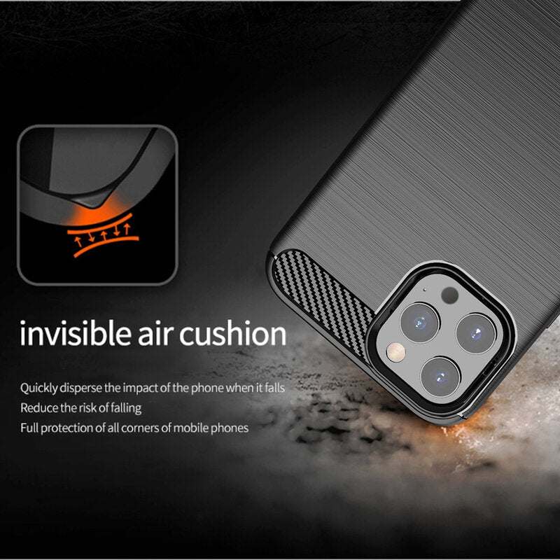 Custodia per Apple iPhone 13 Pro Max, Techsuit, Carbonio, Nera