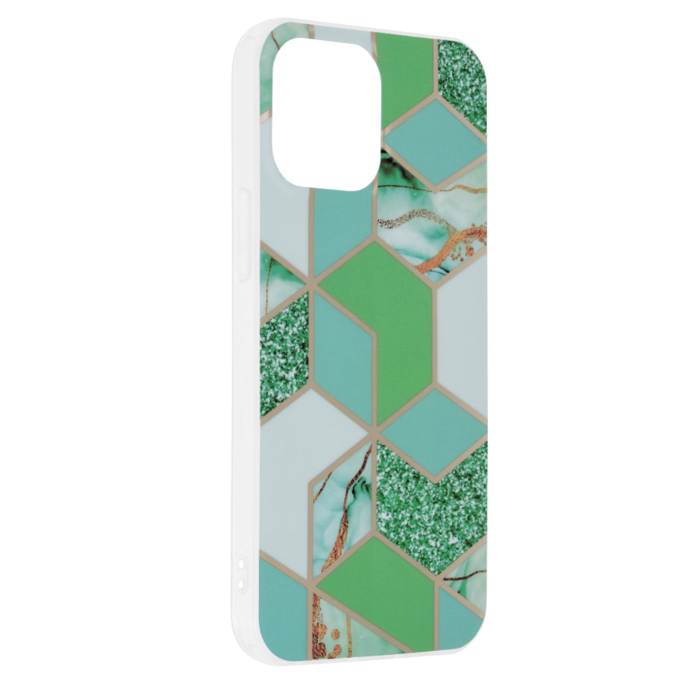 Custodia per Apple iPhone 13 Pro Max, Techsuit, Marble, Verde