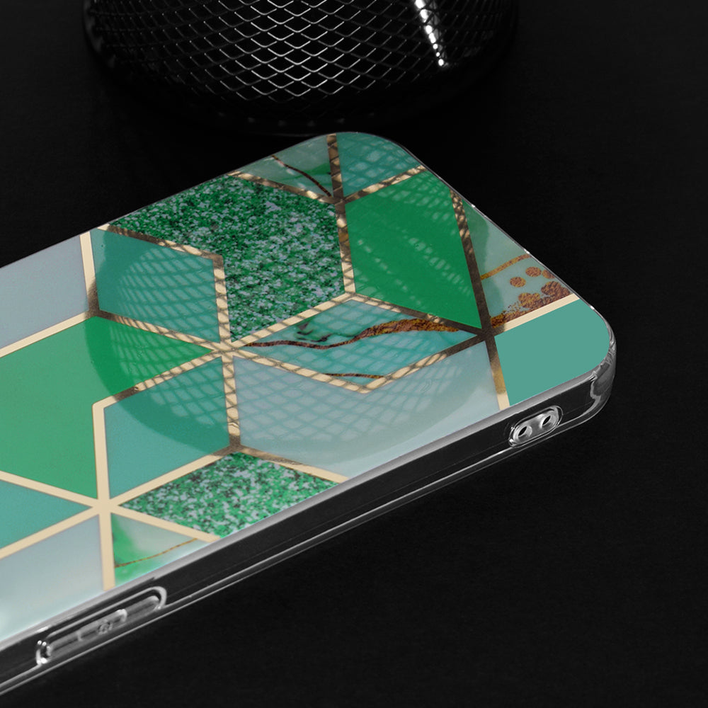 Custodia per Apple iPhone 13 Pro Max, Techsuit, Marble, Verde