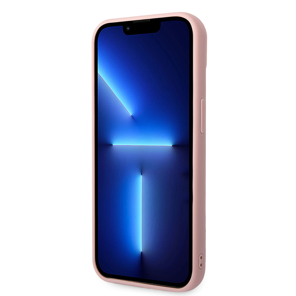 Custodia per Apple iPhone 14 Plus, Karl Lagerfeld, Monogramma 3D, Rosa
