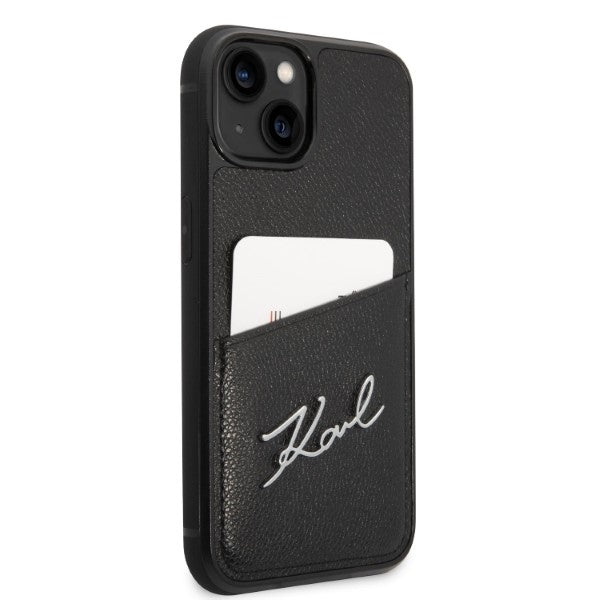 Custodia per Apple iPhone 14 Plus, Karl Lagerfeld, Cardslots Signature Logo, Nera