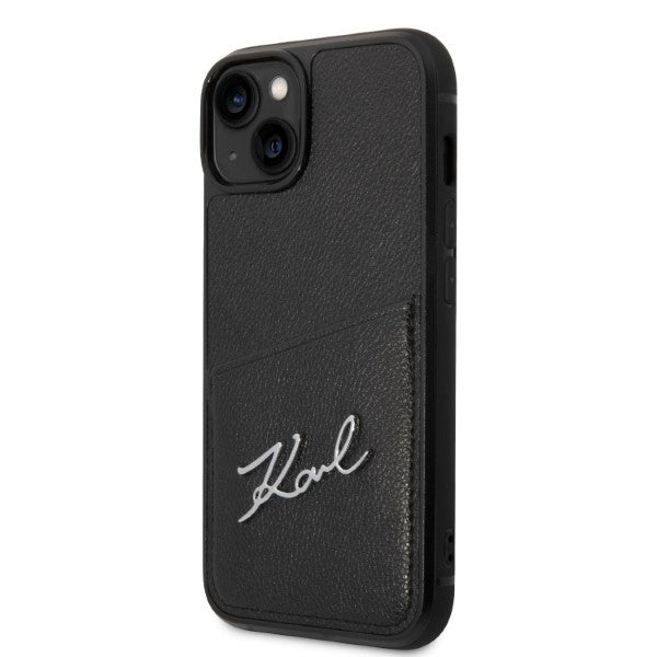 Custodia per Apple iPhone 14 Plus, Karl Lagerfeld, Cardslots Signature Logo, Nera