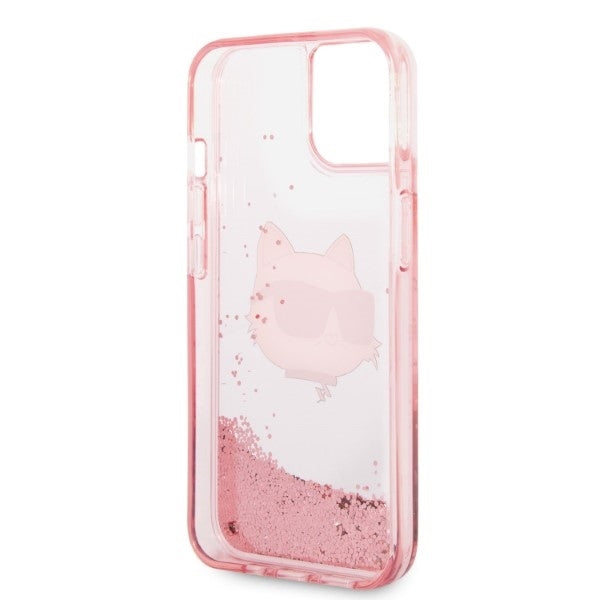 Custodia per Apple iPhone 14 Plus, Karl Lagerfeld, Glitter Choupette's Head, Rosa