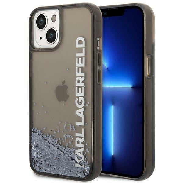 Custodia per Apple iPhone 14 Plus, Karl Lagerfeld, Liquid Glitter KL Logo, Nera