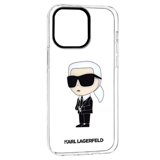 Custodia per Apple iPhone 14 Pro Max, Karl Lagerfeld, Ikonik Karl, Trasparente