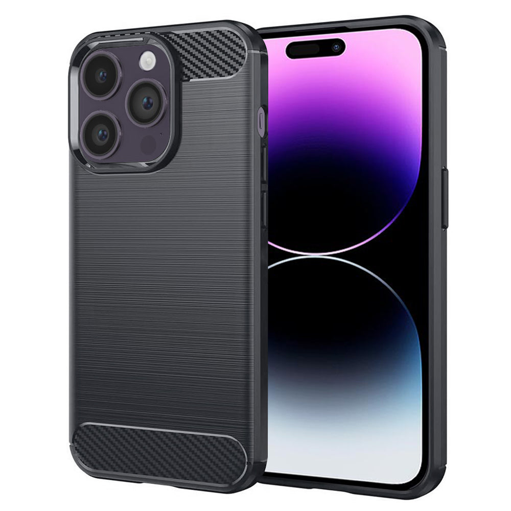 Custodia per Apple iPhone 14 Pro Max, Techsuit, Carbonio, Nera