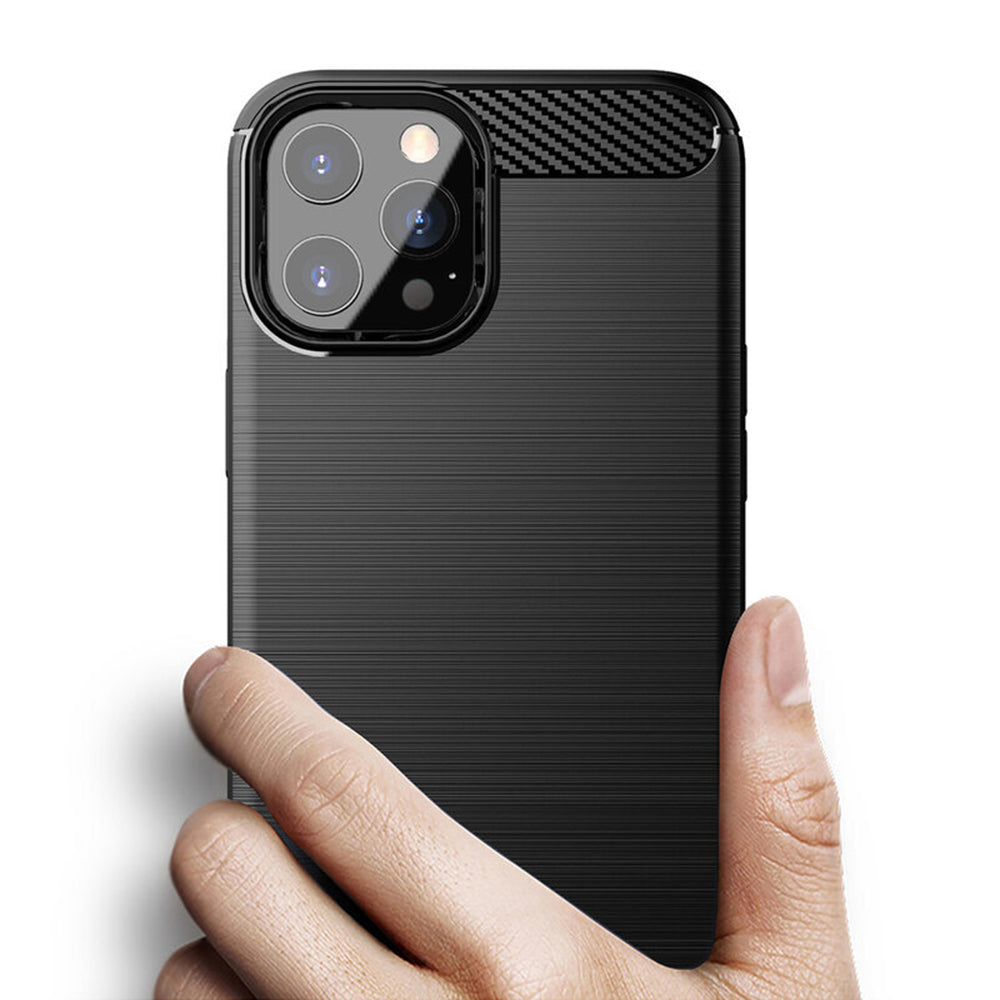 Custodia per Apple iPhone 14 Pro Max, Techsuit, Carbonio, Nera