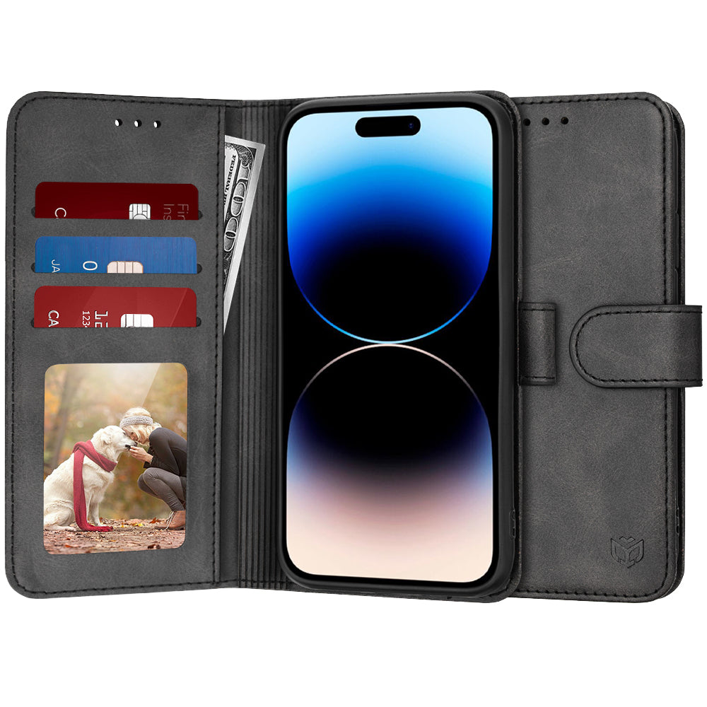 Custodia per Apple iPhone 14 Pro, Techsuit, Diary Book, Nera