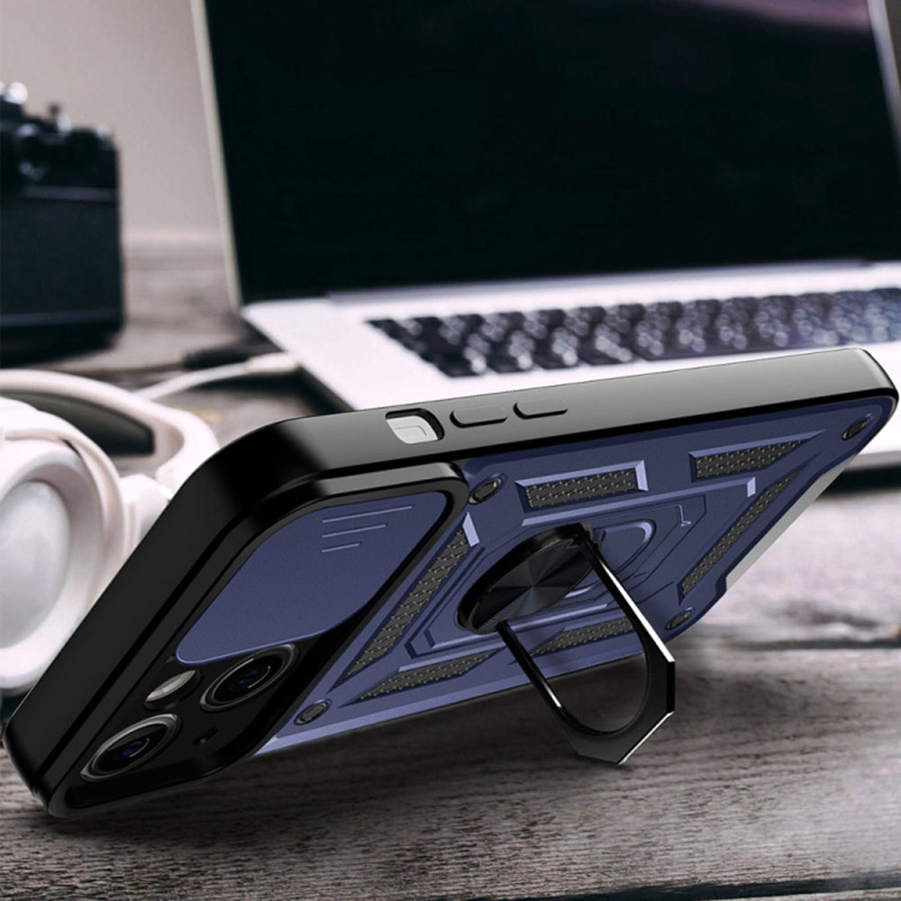 Custodia per Apple iPhone 14, Techsuit, CamShield, Blu