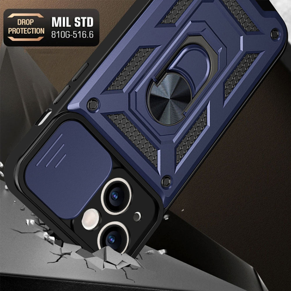 Custodia per Apple iPhone 14, Techsuit, CamShield, Blu