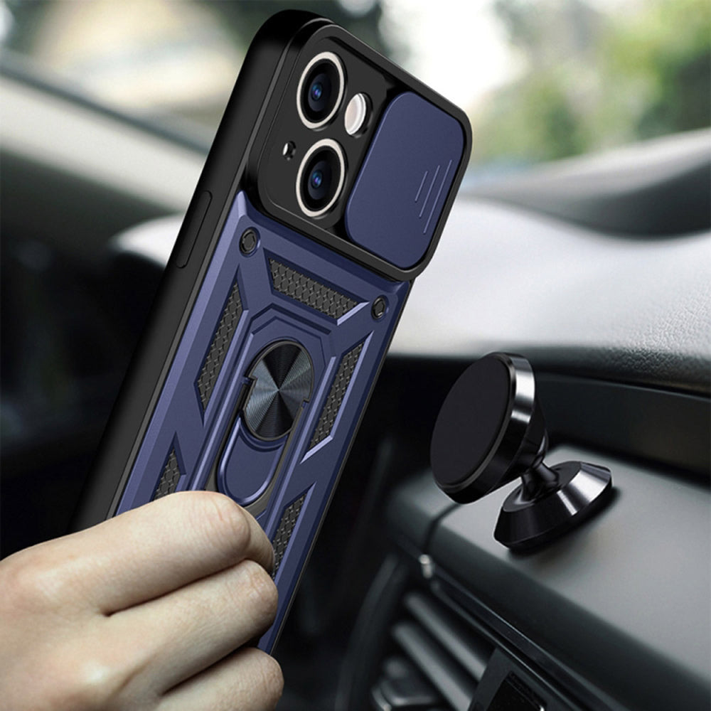 Custodia per Apple iPhone 14, Techsuit, CamShield, Blu
