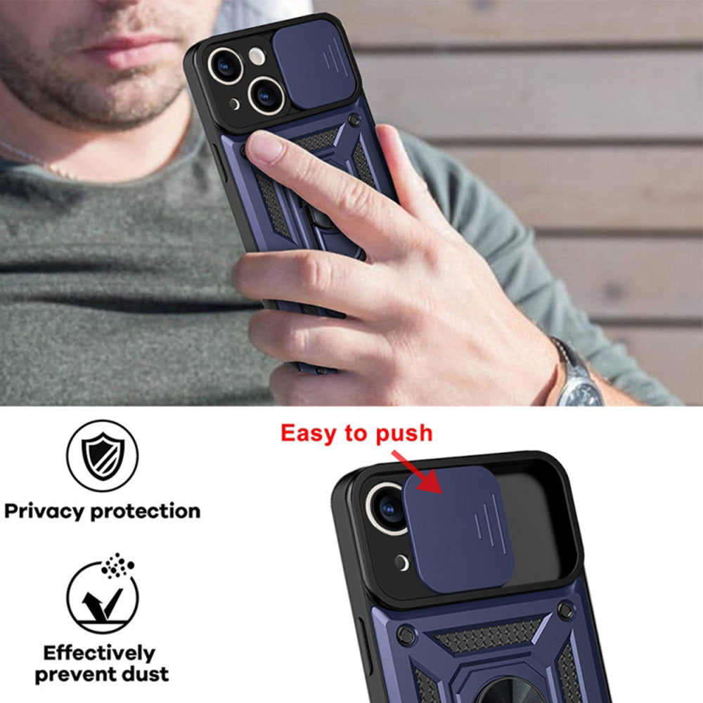 Custodia per Apple iPhone 14, Techsuit, CamShield, Blu