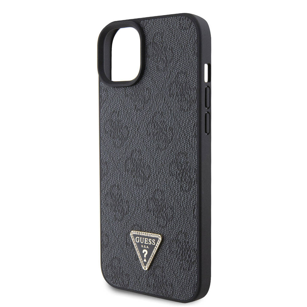 Custodia per Apple iPhone 15 / 14, Guess, Crossbody 4G Metal Logo, Nera