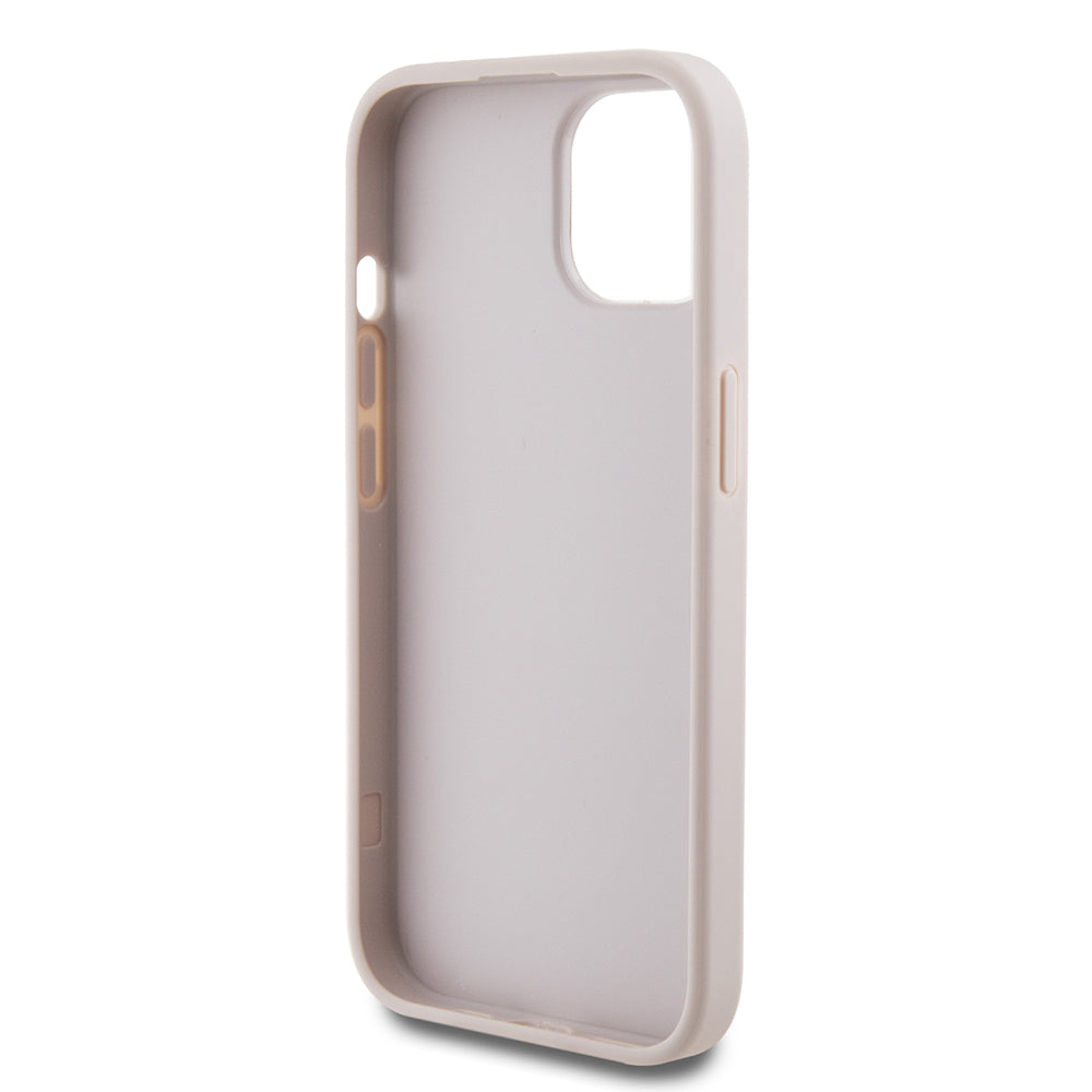 Custodia per Apple iPhone 15, Guess, 4G Metal Gold Logo, Rosa