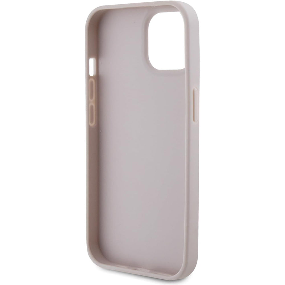 Custodia per Apple iPhone 15, Guess, 4G Triangle Strass, Rosa