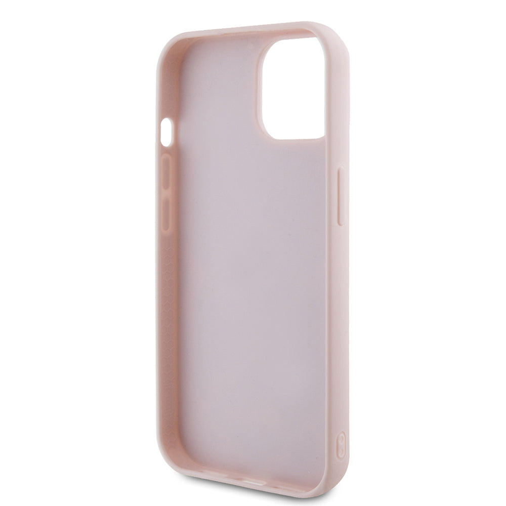 Custodia per Apple iPhone 15, Guess, Quilted Metal Logo, Rosa
