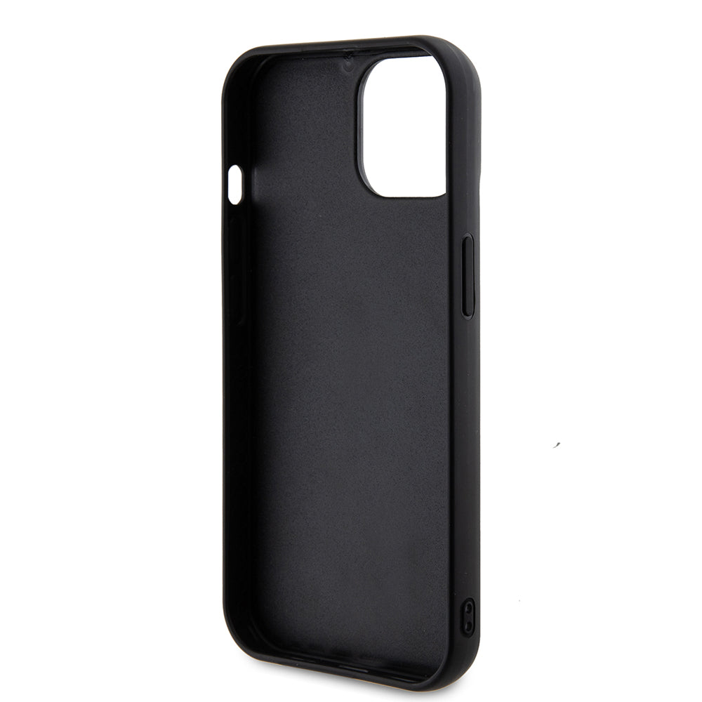 Custodia per Apple iPhone 15, Guess, Sequin Script Metal, Nera