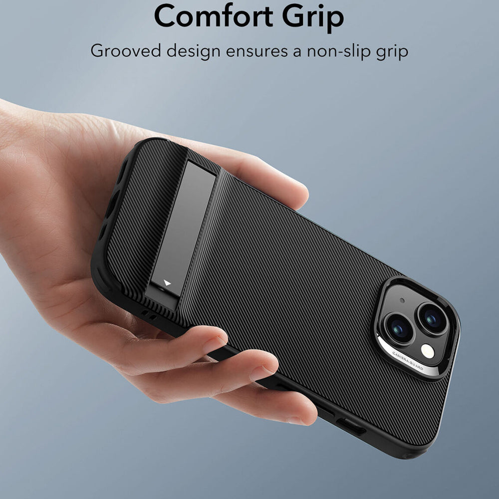 Custodia per Apple iPhone 15 Plus, ESR, Air Shield Boost Kickstand, Nera
