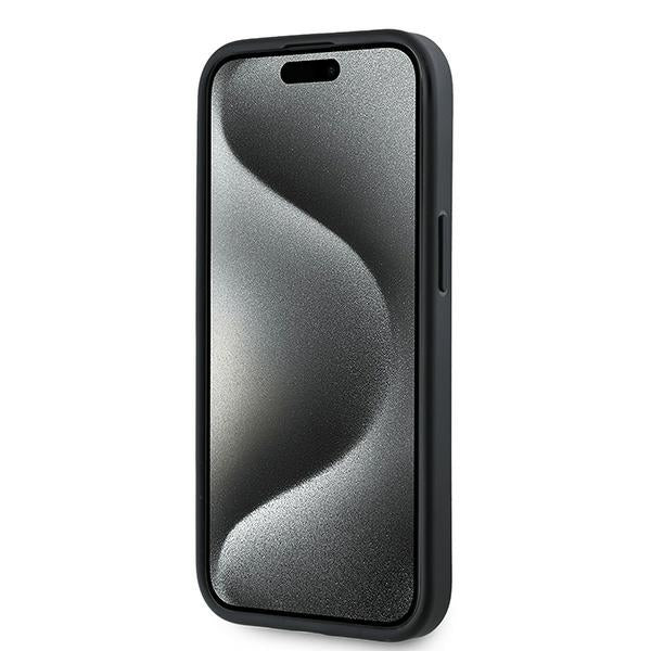 Custodia per Apple iPhone 15 Plus, Karl Lagerfeld, Diagonal Quilted Script, Nera
