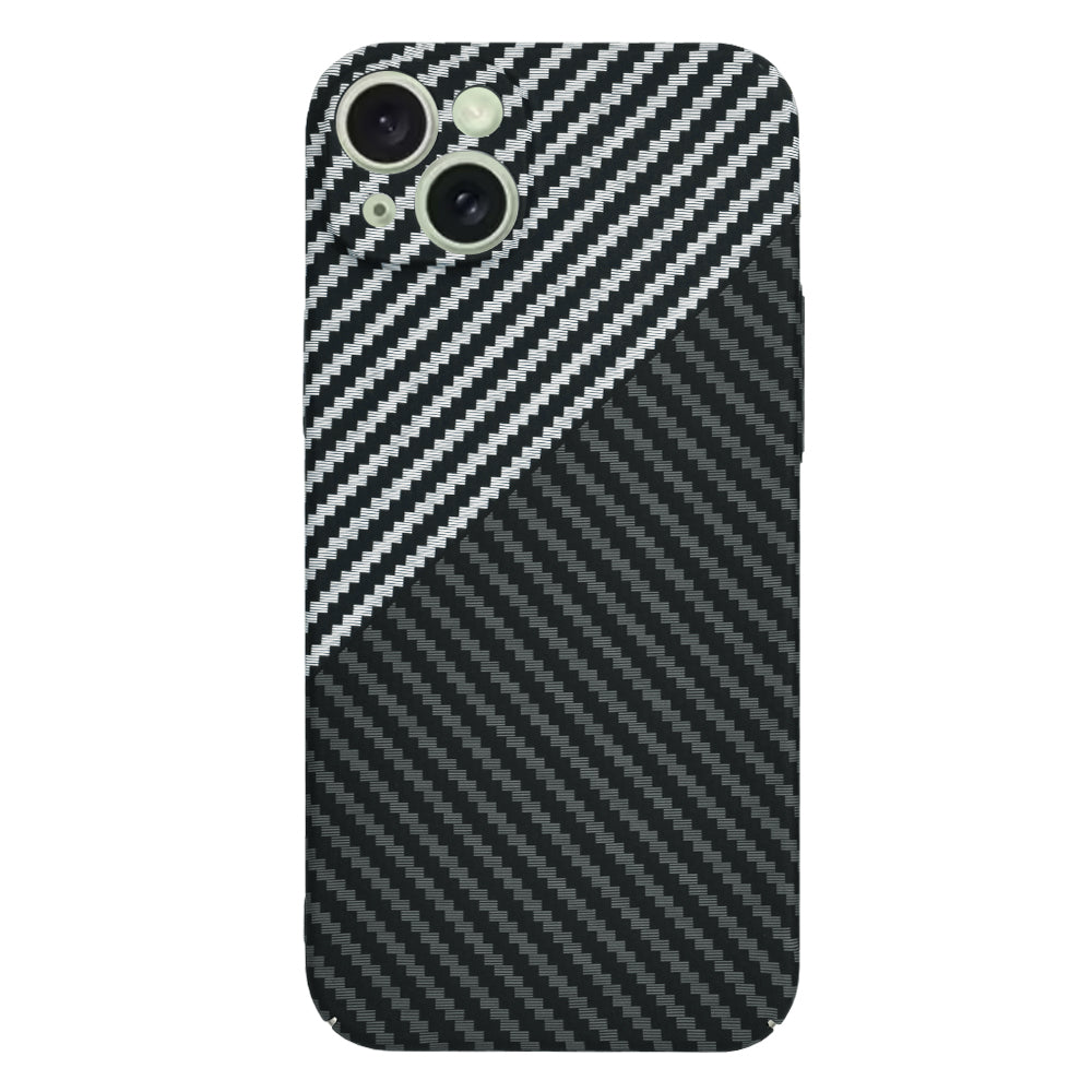 Custodia per Apple iPhone 15 Plus, Techsuit, Carbonite FiberShell, Nero Grigio